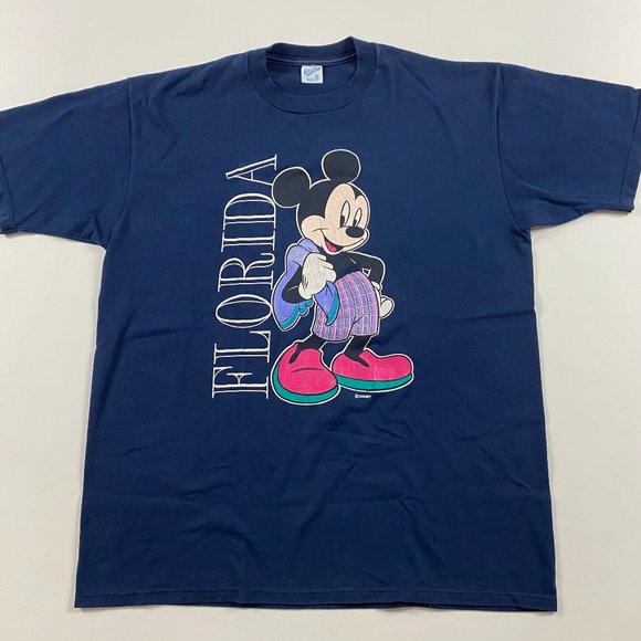 Disney Other - Vintage 90s Mickey Mouse Florida T Shirt Mens XL Disney Velva Sheen Made in USA